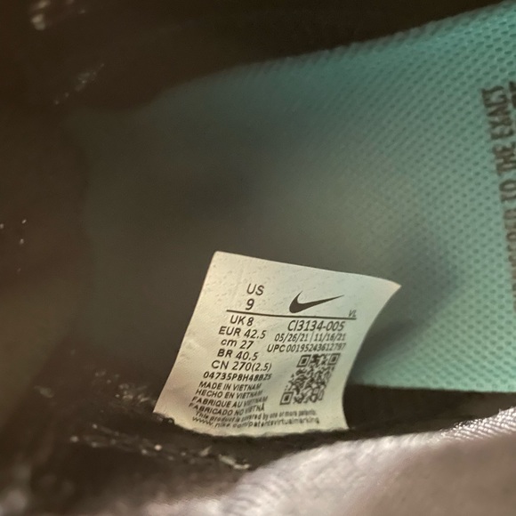 Nike Force Zoom Trout 7 White/Black Metal Baseball Cleats Size 9 - Picture 6 of 8